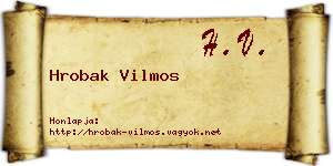 Hrobak Vilmos névjegykártya